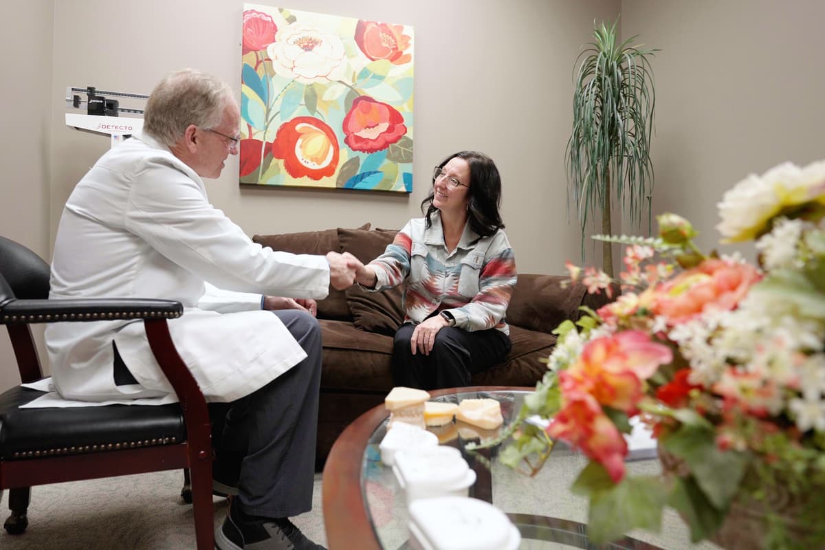 Doctor and patient handshake